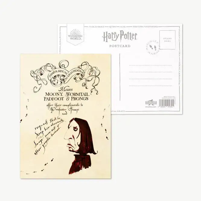 Harry Potter The Marauder's Map 'Message to Professor Snape' Single Postcard - Olleke Wizarding Shop Amsterdam