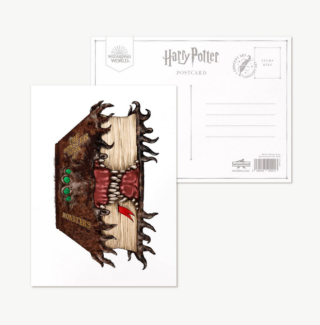 Harry Potter Concept Art 'The Monster Book of Monsters' Postcard - Olleke Wizarding Shop Amsterdam