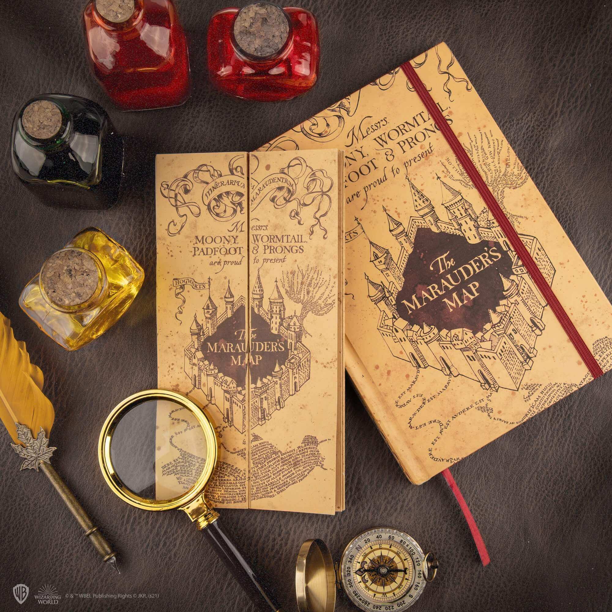 Harry Potter Marauder’s map notebook and small map included - Olleke Wizarding Shop Amsterdam Brugge London