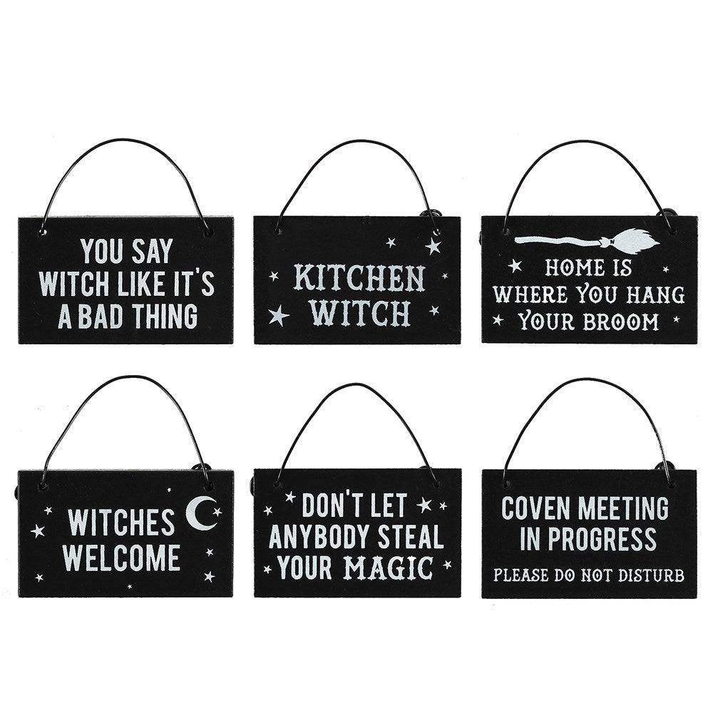 Witchy Hanging Mini Signs - Olleke Wizarding Shop Amsterdam Brugge London