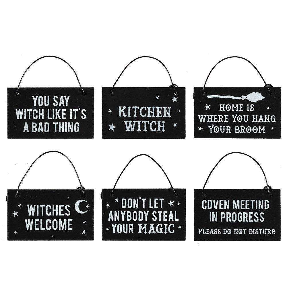 Witchy Hanging Mini Signs - Olleke Wizarding Shop Amsterdam Brugge London