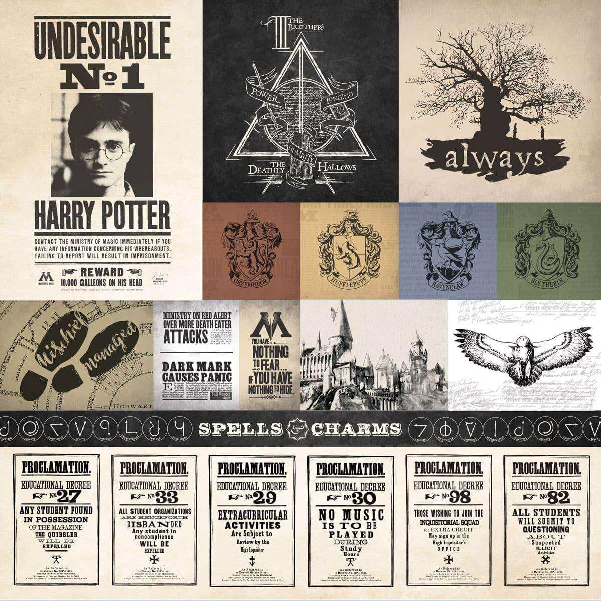 Harry Potter Parchment Tags Double Sided Embellished Paper - Olleke Wizarding Shop Amsterdam Brugge London