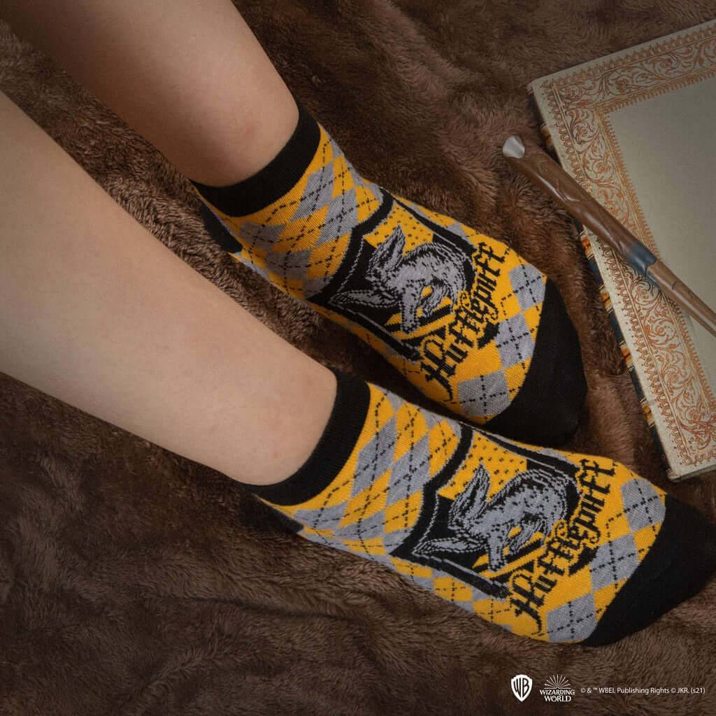 Harry Potter Set of 3 Ankle Socks - Hufflepuff - Olleke Wizarding Shop Amsterdam Brugge London