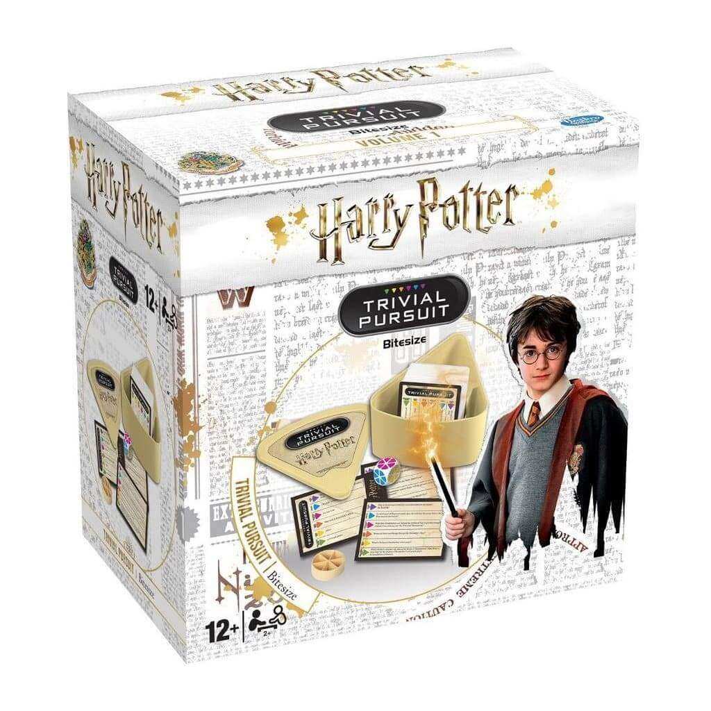Harry Potter Trivial Pursuit toy game by Winning Moves featuring colorful game board and question cards for fans of the wizarding world.
