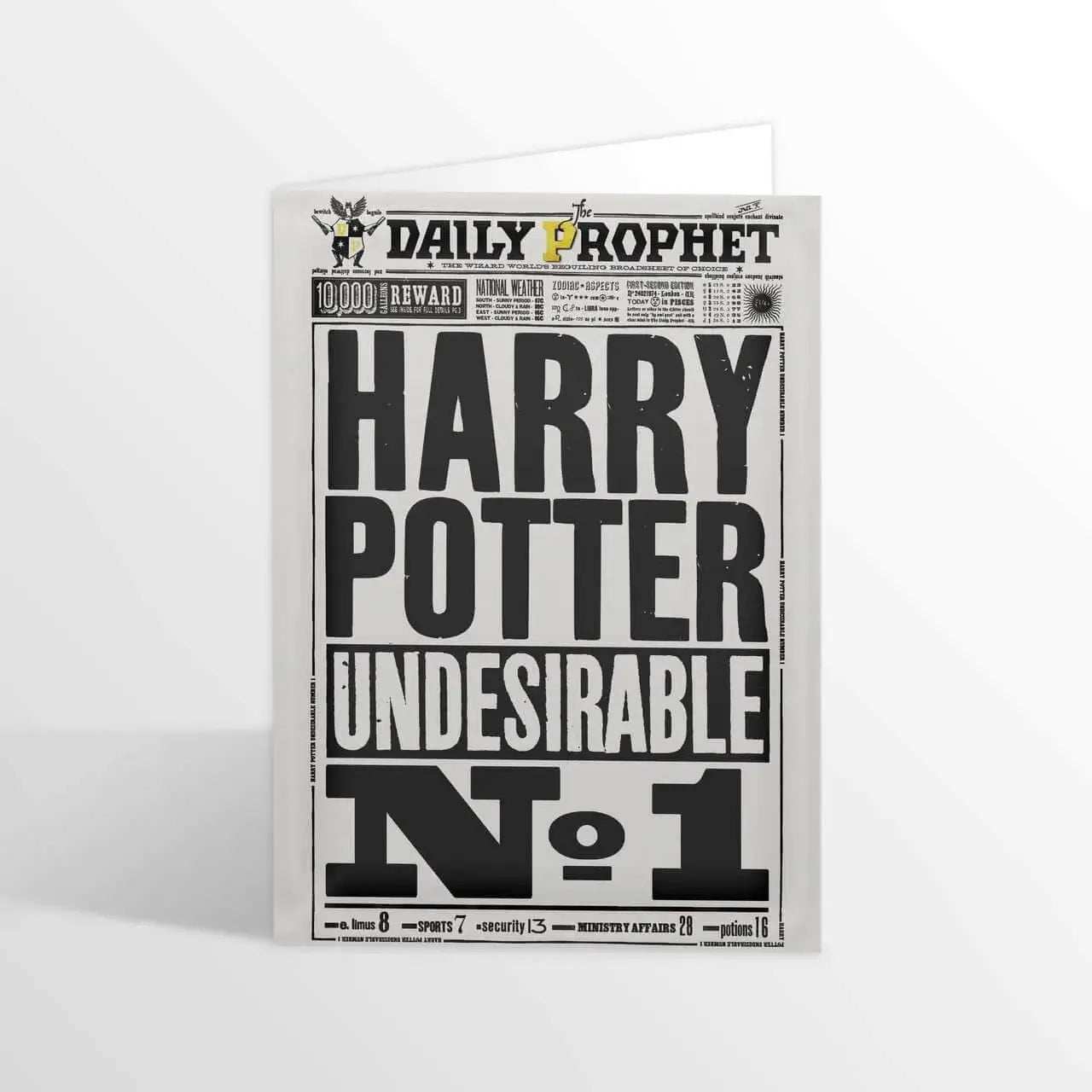 Harry Potter Undesirable No.1 Foiled Notecard - Olleke Wizarding Shop Amsterdam Brugge London