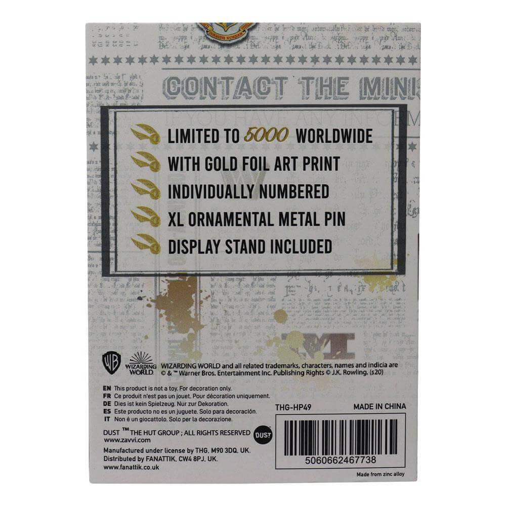 Harry Potter XL Premium Pin Badge Oversized Snitch (gold plated) - Olleke Wizarding Shop Amsterdam Brugge London