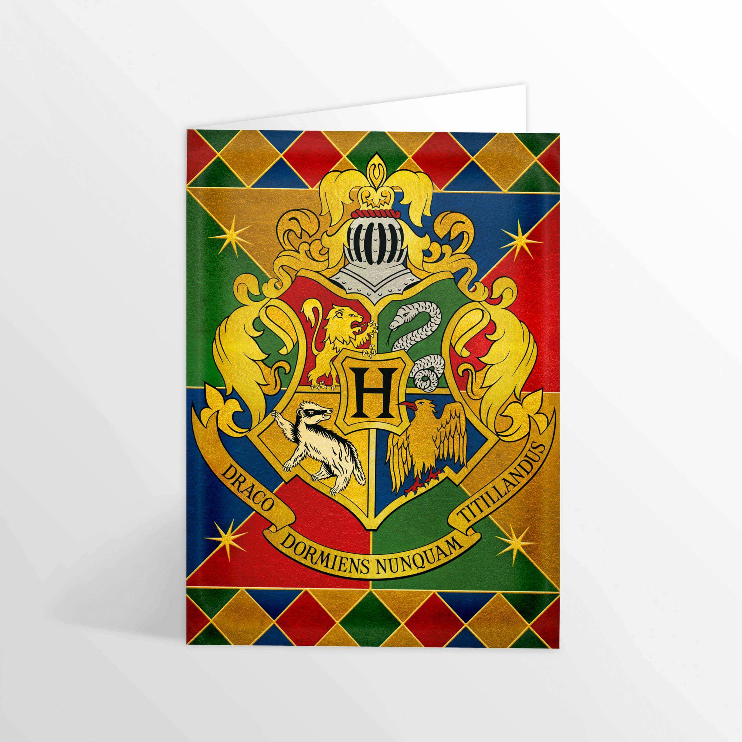 Hogwarts Crest Foiled Notecard - Olleke Wizarding Shop Amsterdam Brugge London
