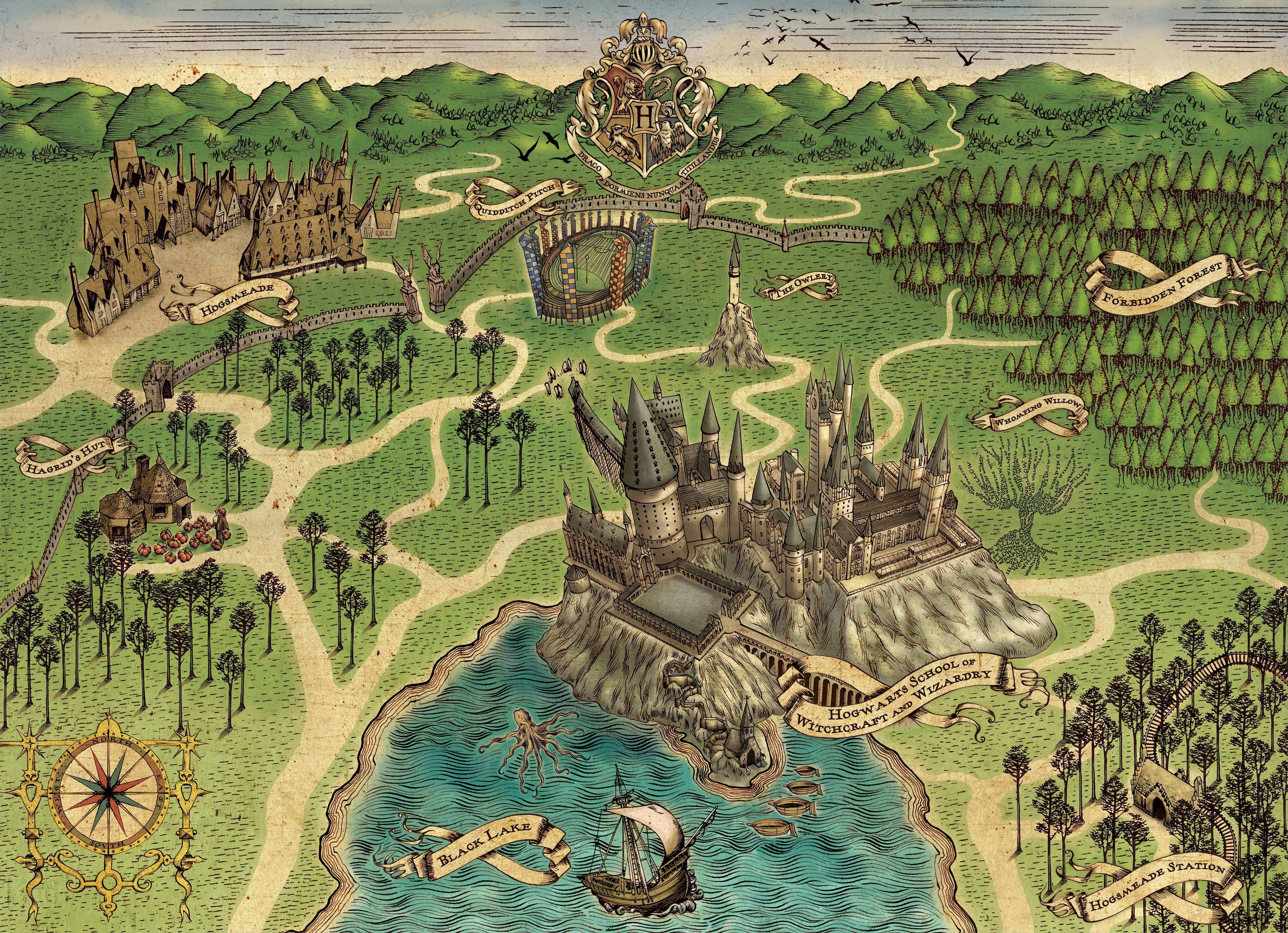 Hogwarts Map - Olleke Wizarding Shop Amsterdam Brugge London