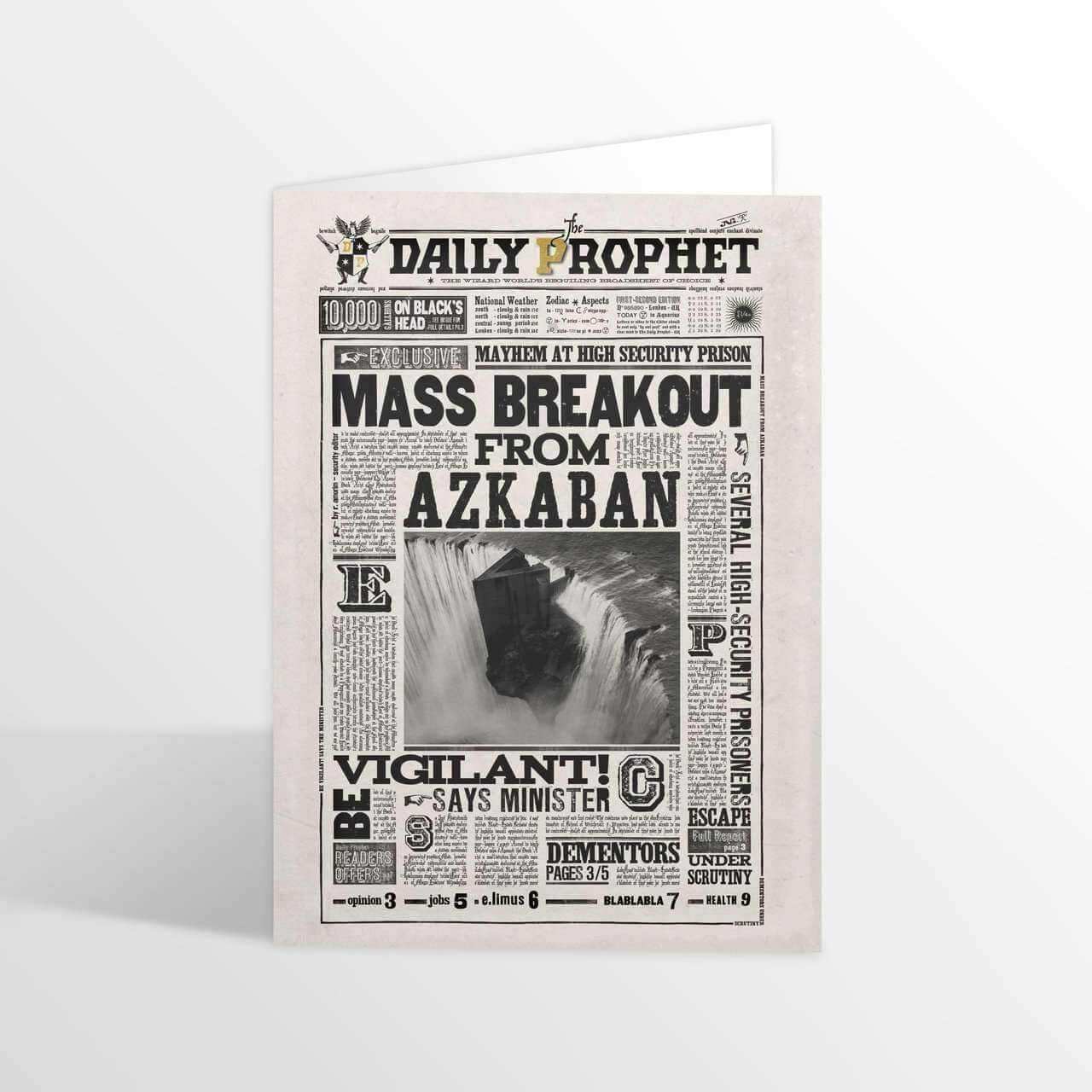 Mass Breakout From Azkaban Lenticular NoteCard - Olleke Wizarding Shop Amsterdam Brugge London
