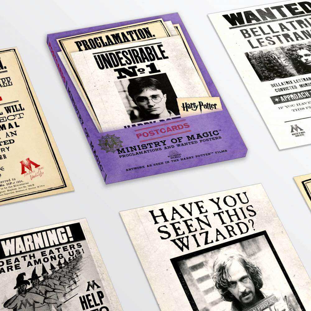 Ministry Proclamations and Wanted Posters Postcards - Olleke Wizarding Shop Amsterdam Brugge London