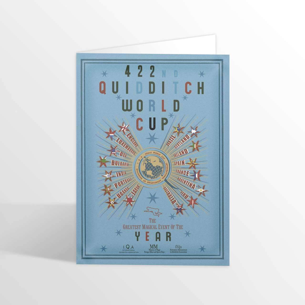 Quidditch World Cup Foiled NoteCard - Olleke Wizarding Shop Amsterdam Brugge London