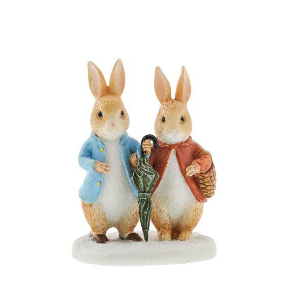 Peter Rabbit and Flopsy in Winter Figurine - Olleke Wizarding Shop Amsterdam Brugge London