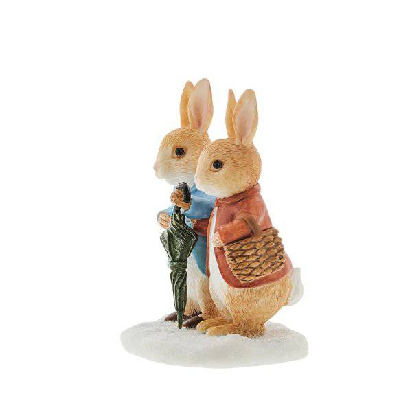 Peter Rabbit and Flopsy in Winter Figurine - Olleke Wizarding Shop Amsterdam Brugge London
