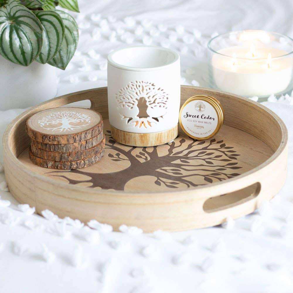 Tree of Life Wood Slice Coaster Set - Olleke Wizarding Shop Amsterdam