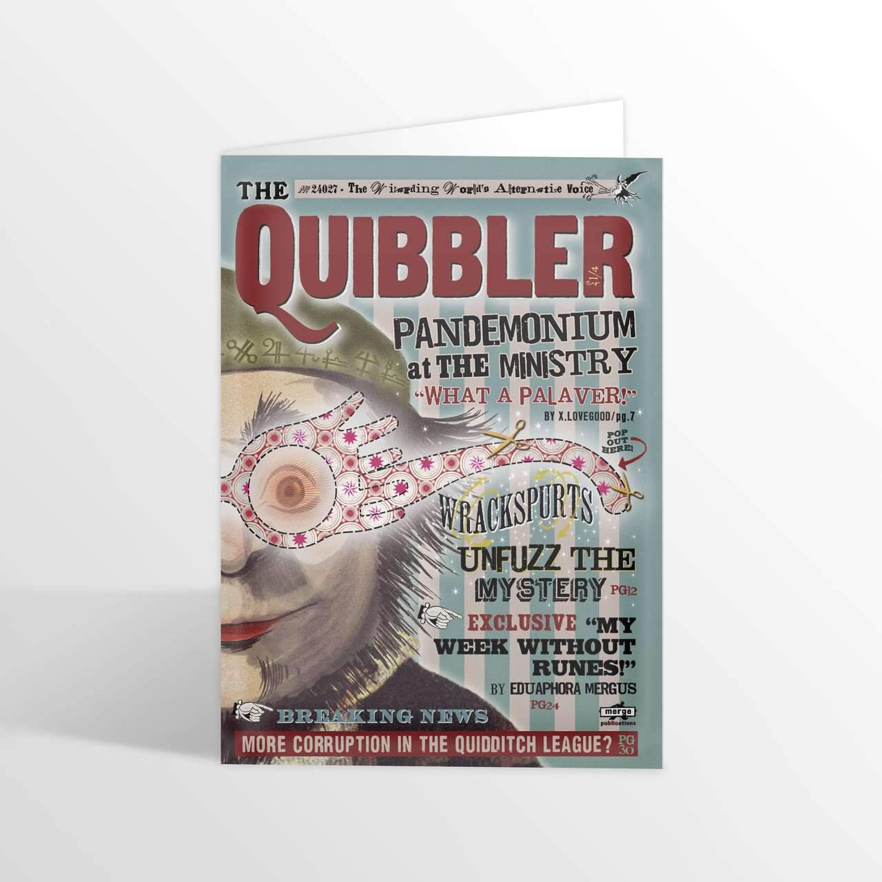 The Quibbler - Spectrespecs Foiled NoteCard - Olleke Wizarding Shop Amsterdam Brugge London