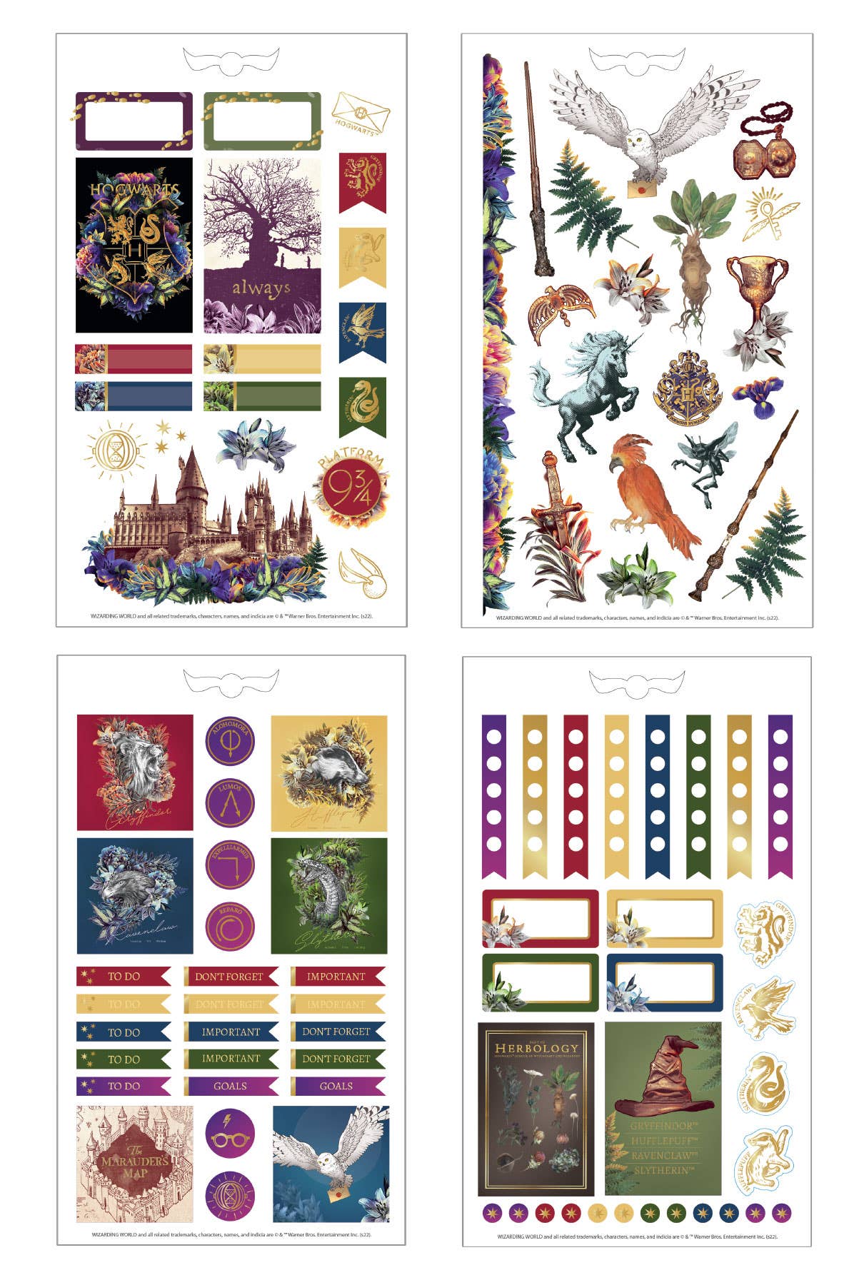 Harry Potter Planner stickers - Flowers Hogwarts - Olleke Wizarding Shop Amsterdam