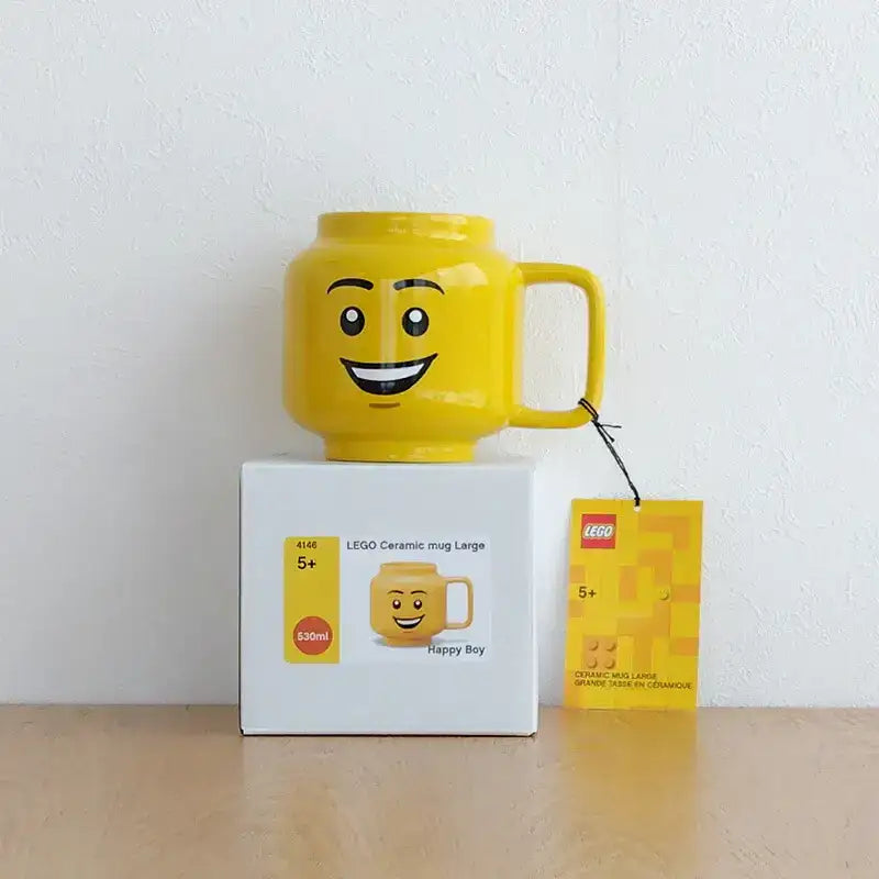Lego Ceramic Mug Head Happy Boy - Olleke Wizarding Shop Amsterdam