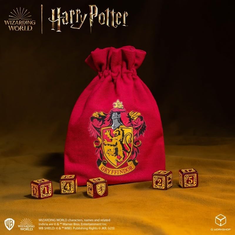 Harry Potter Gryffindor Dice & Pouch - Olleke Wizarding Shop Amsterdam