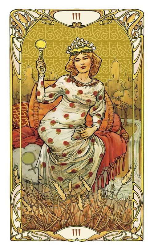 Golden Art Nouveau Tarot Mini deck - Olleke Wizarding Shop Amsterdam