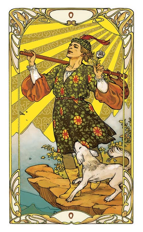 Golden Art Nouveau Tarot Mini deck - Olleke Wizarding Shop Amsterdam