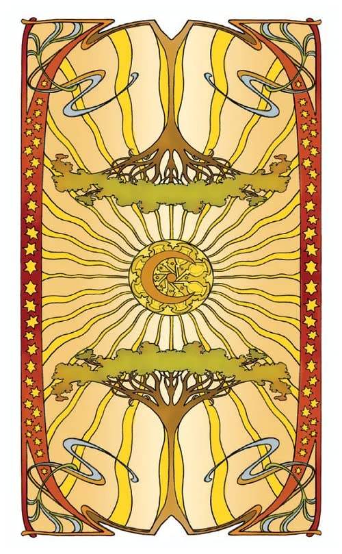 Golden Art Nouveau Tarot Mini deck - Olleke Wizarding Shop Amsterdam