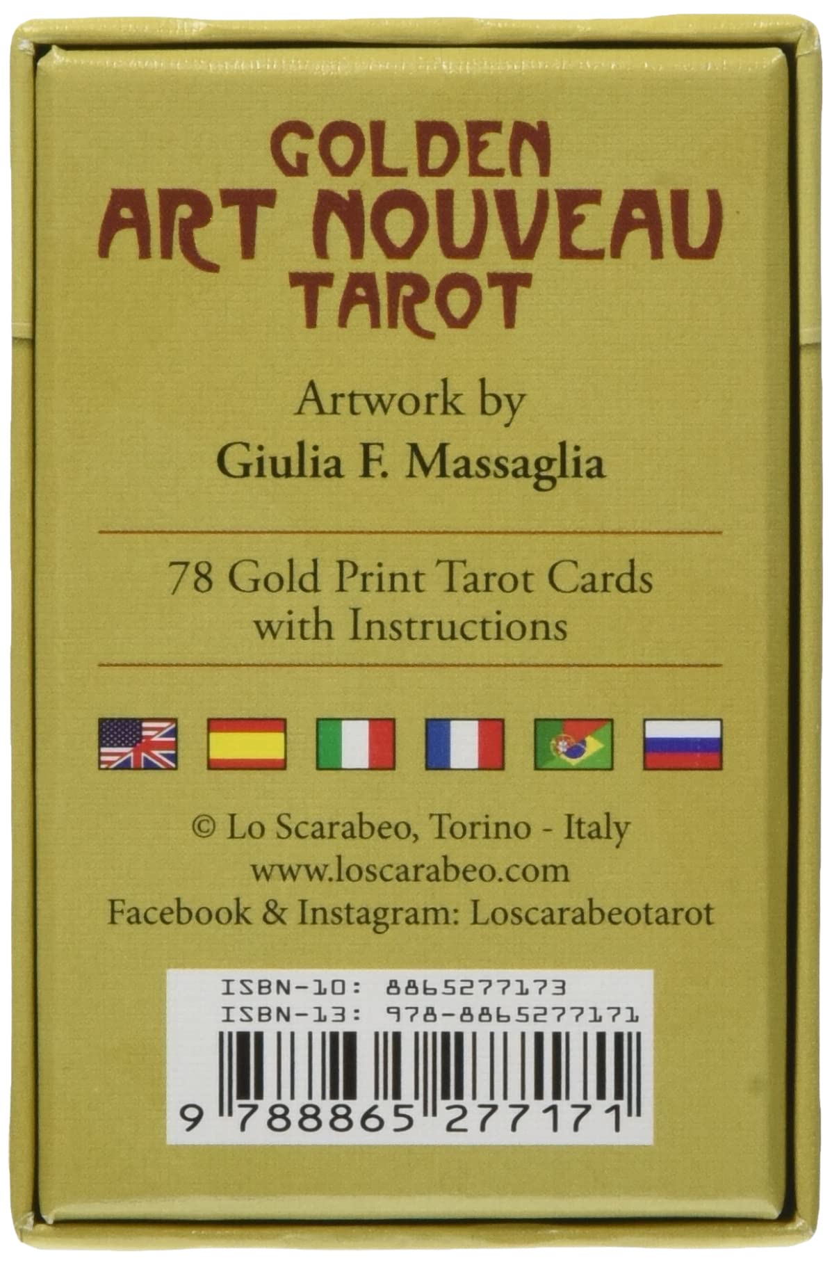 Golden Art Nouveau Tarot Mini deck - Olleke Wizarding Shop Amsterdam