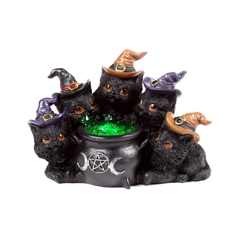 Witches Black Cat Bubbling Cauldron - Olleke Wizarding Shop Amsterdam