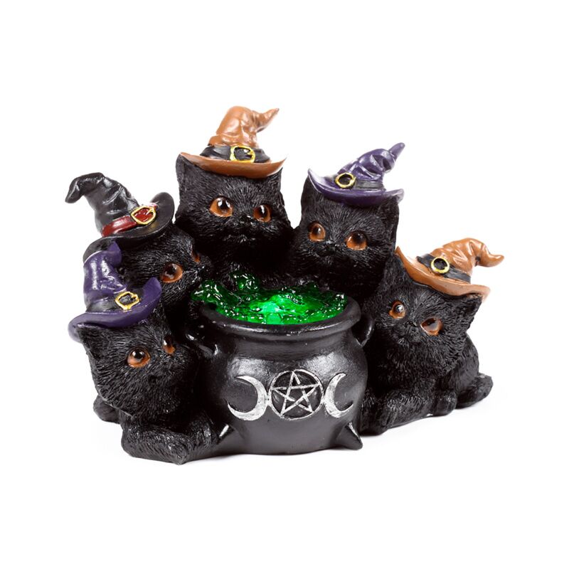 Witches Black Cat Bubbling Cauldron - Olleke Wizarding Shop Amsterdam