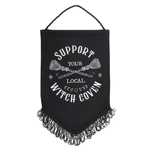 Support Your Local Witch Coven Hanging Fabric Banner - Olleke Wizarding Shop Amsterdam
