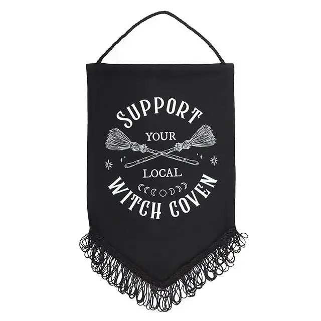 Support Your Local Witch Coven Hanging Fabric Banner - Olleke Wizarding Shop Amsterdam