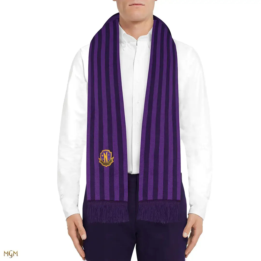 Wednesday Scarf Nevermore Academy purple - Olleke Wizarding Shop Amsterdam