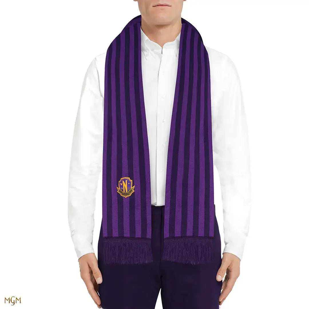 Wednesday Scarf Nevermore Academy purple - Olleke Wizarding Shop Amsterdam