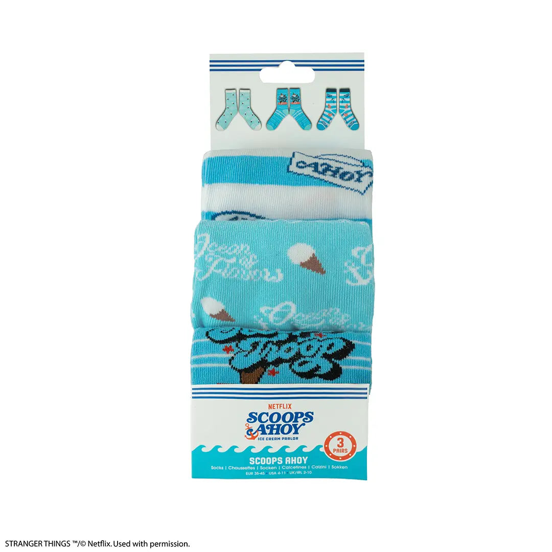 Stranger Things Set of 3 socks Scoops Ahoy