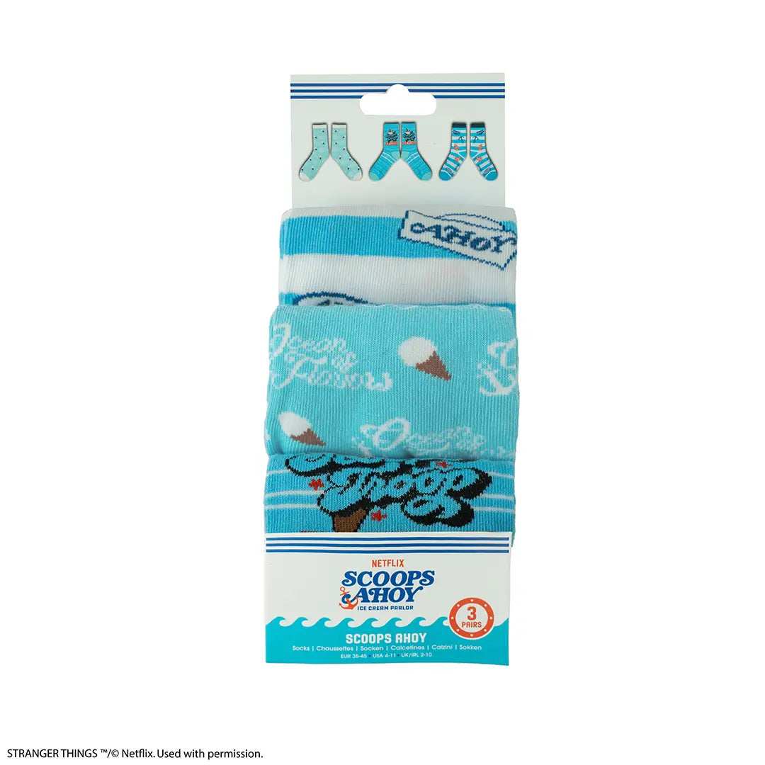 Stranger Things Set of 3 socks Scoops Ahoy