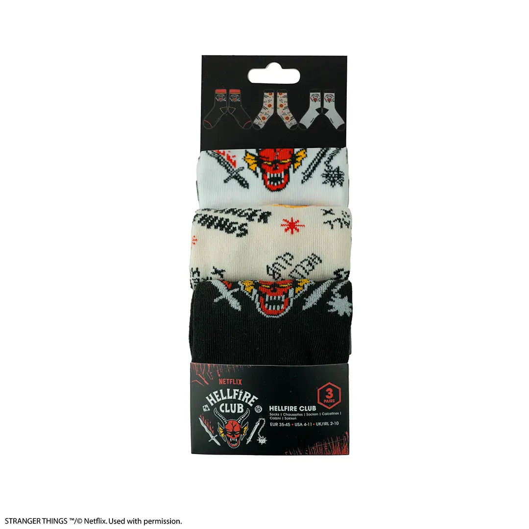 Stranger Things Set of 3 socks Hellfire Club