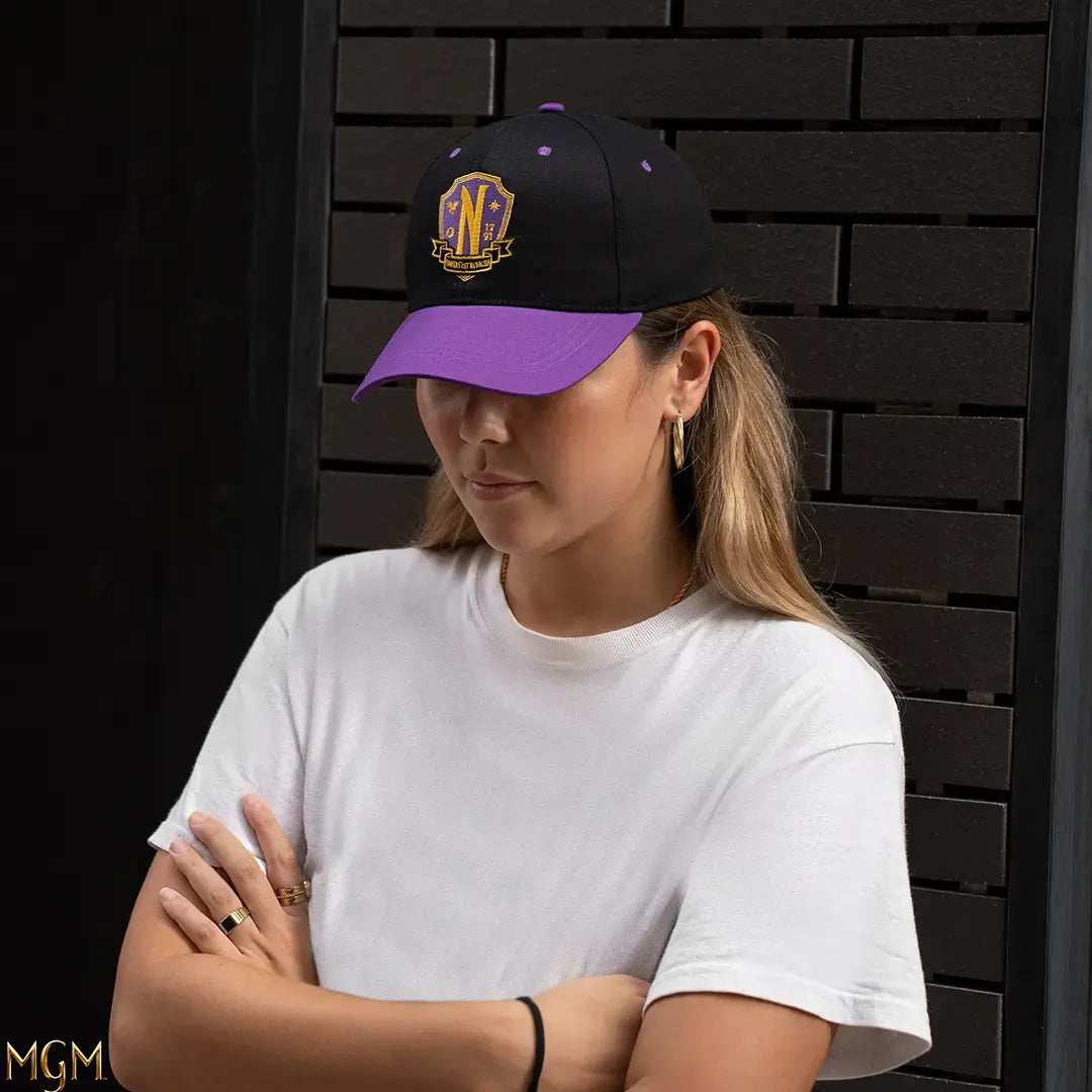 Wednesday Baseball Cap Nevermore Academy purple - Olleke Wizarding Shop Amsterdam