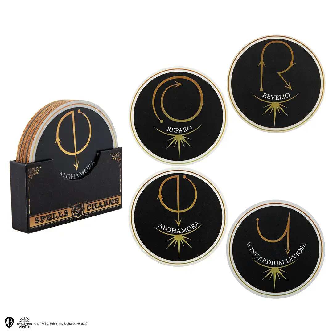Harry Potter Set of 4 coasters - Charms - Olleke Wizarding Shop Amsterdam