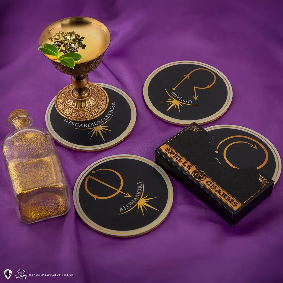 Harry Potter Set of 4 coasters - Charms - Olleke Wizarding Shop Amsterdam