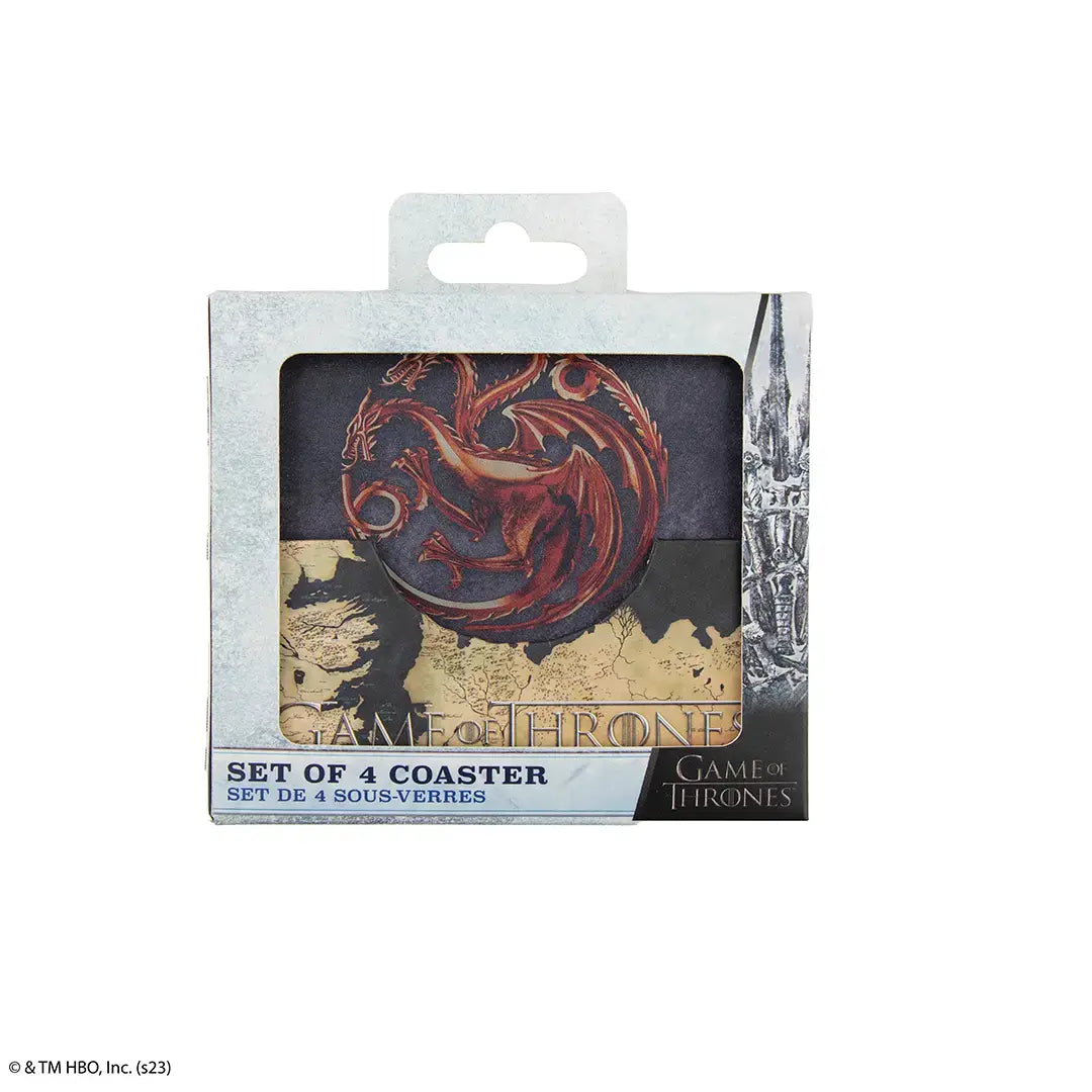 Game of Thrones Set of 4 coasters Houses of Westeros - Olleke Wizarding Shop Amsterdam