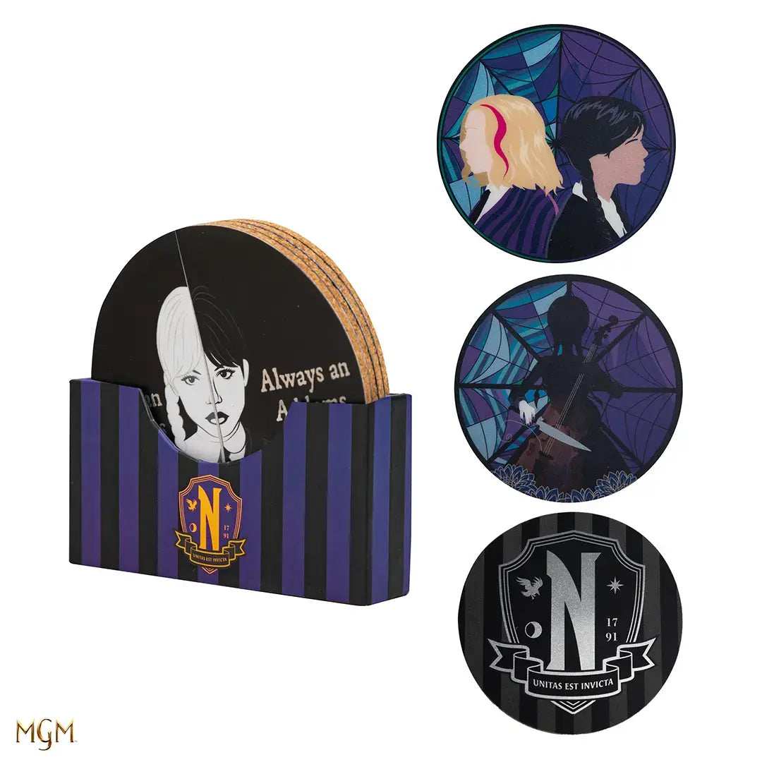 Wednesday Set of 4 coasters - Olleke Wizarding Shop Amsterdam