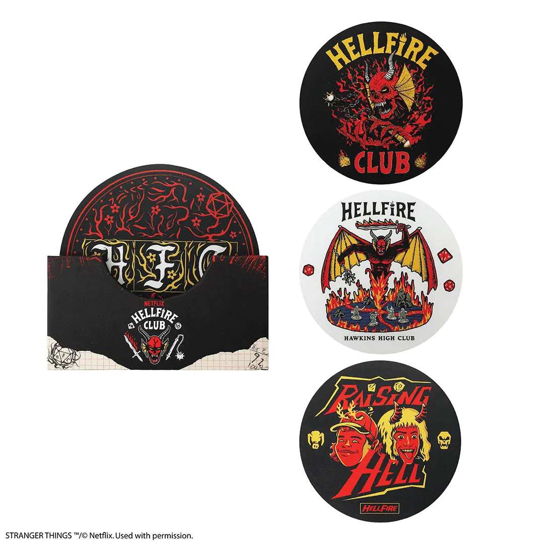 Stranger Things Set of 4 coasters Hellfire Club