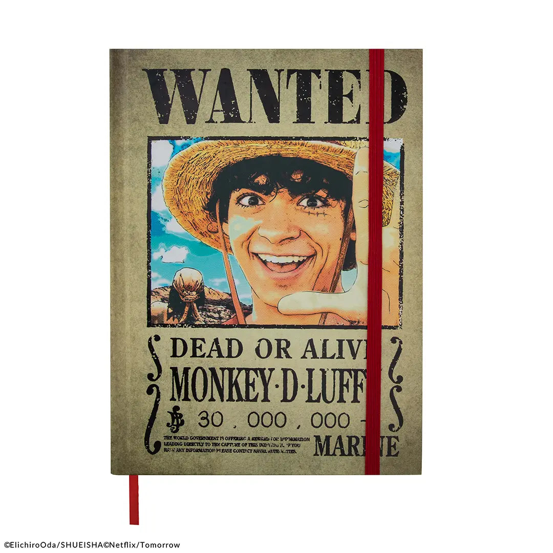 One Piece Hard cover notebook Luffy Wanted - Olleke Wizarding Shop Amsterdam