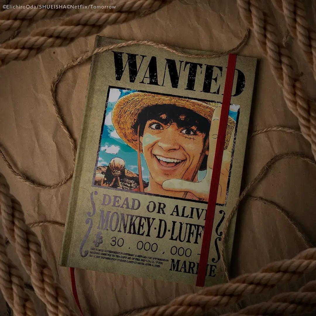 One Piece Hard cover notebook Luffy Wanted - Olleke Wizarding Shop Amsterdam