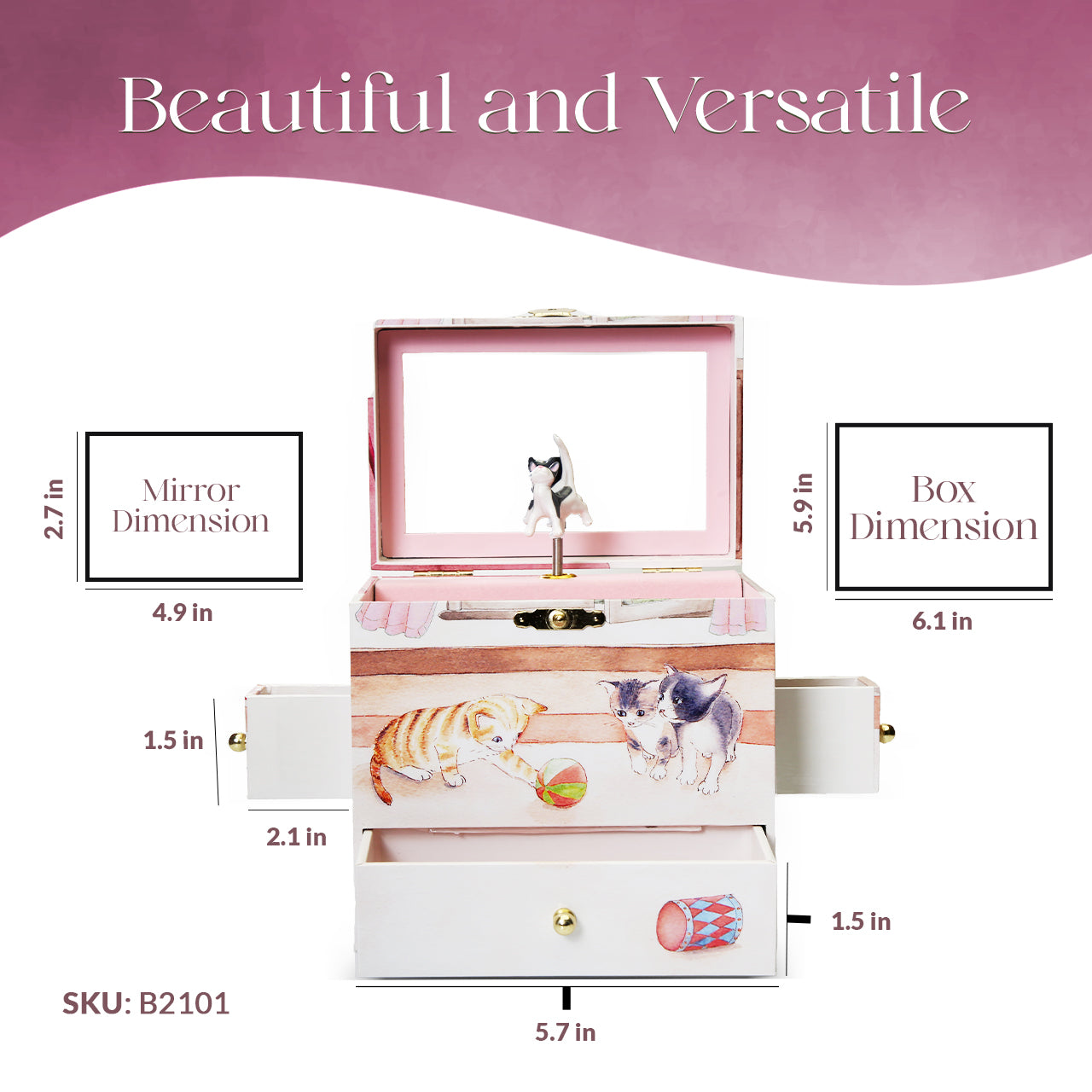 Curious Kittens Music Box - Olleke Wizarding Shop Amsterdam