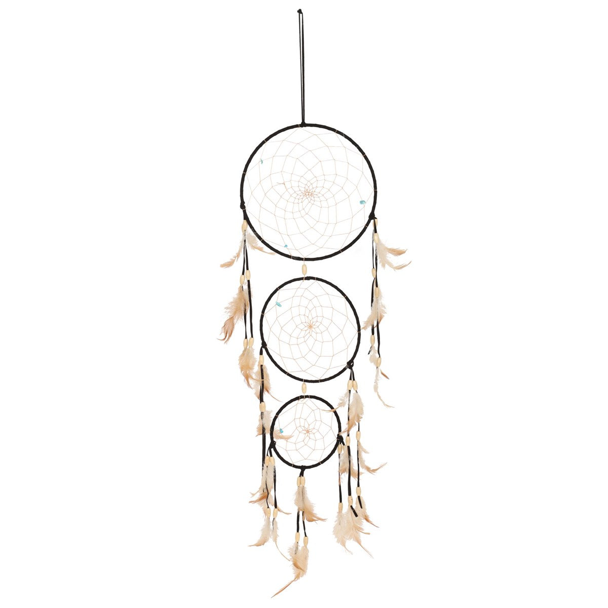 Black Triple Dreamcatcher with Feathers - Olleke Wizarding Shop Amsterdam