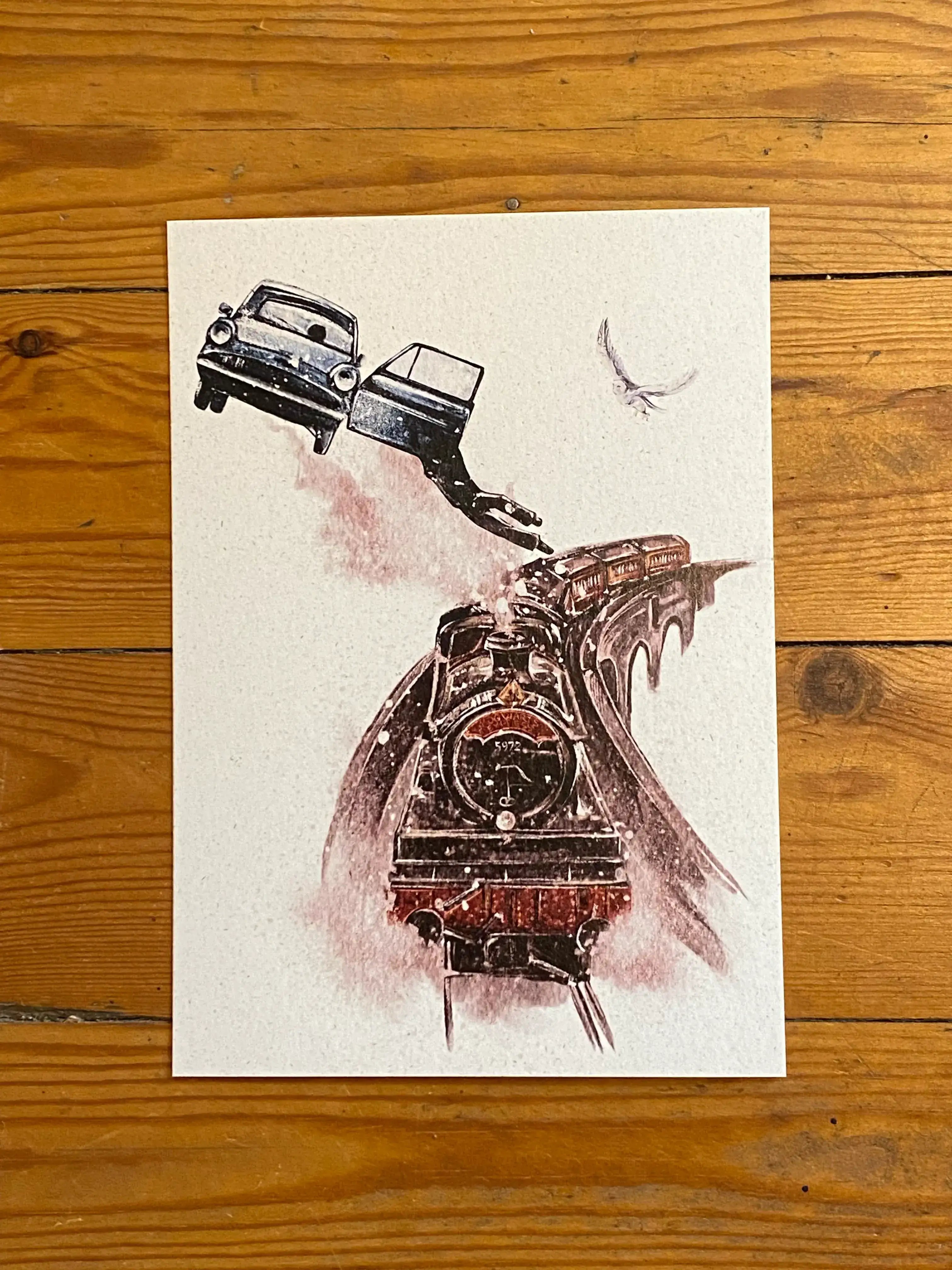Flying Card Art Print - Olleke Wizarding Shop Amsterdam