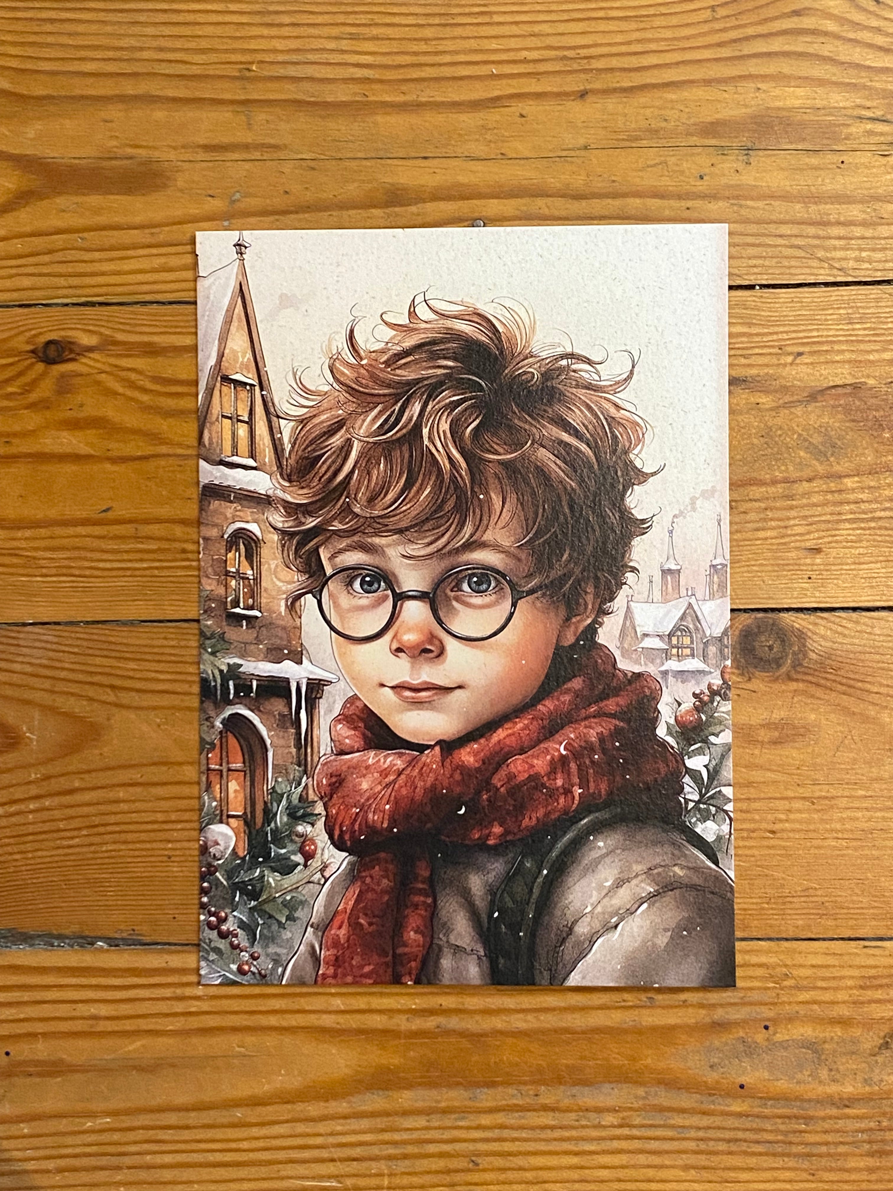 Harry Christmas Art Print - Olleke Wizarding Shop Amsterdam