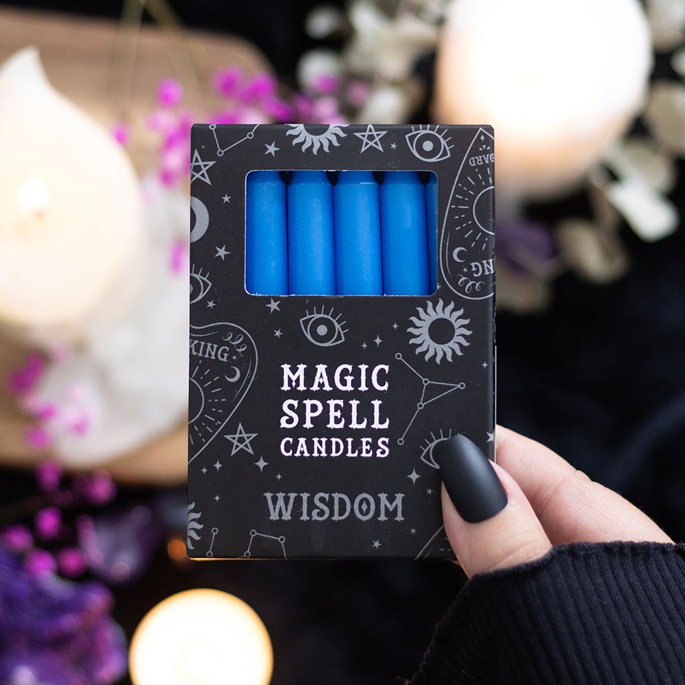 Spell Candles Blue 'Wisdom' - Olleke Wizarding Shop Amsterdam