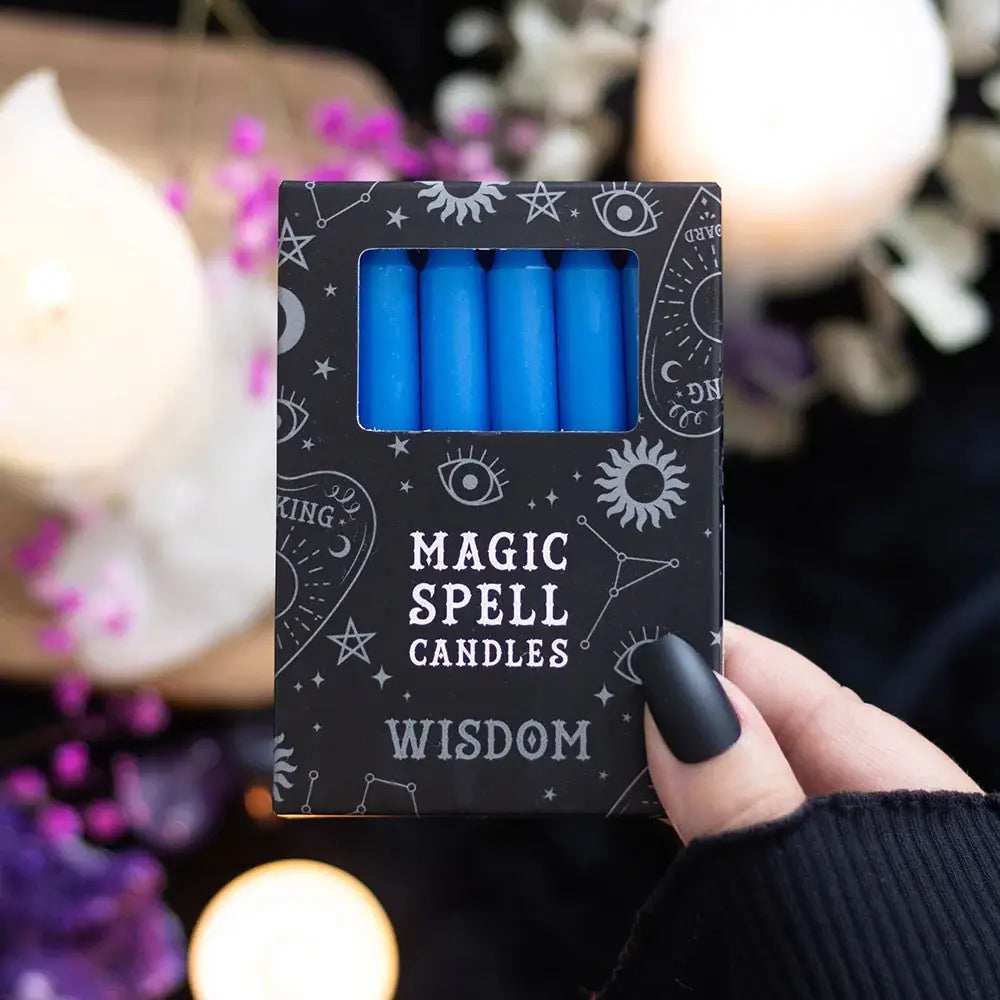Spell Candles Blue 'Wisdom' - Olleke Wizarding Shop Amsterdam