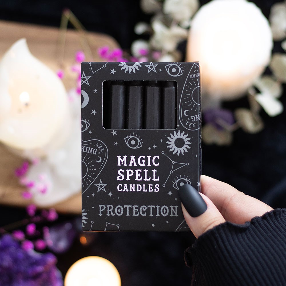 Spell Candles Black 'Protection' - Olleke Wizarding Shop Amsterdam